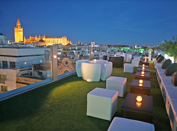Hotel Inglaterra Sevilla golf vakantie terras 2