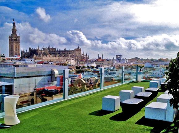 Hotel Inglaterra Sevilla golf vakantie  terras